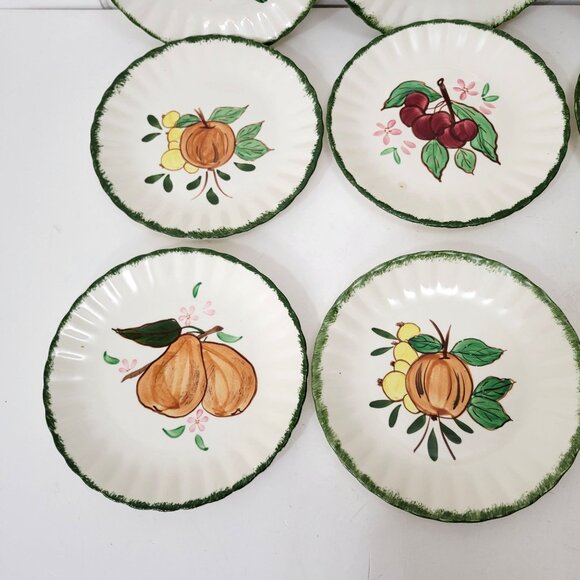Blue Ridge Pottery Plates, Set of Eight - Picture 3 of 12